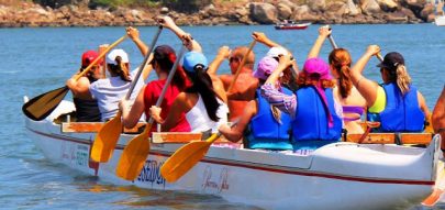 Encontre aula de canoa havaiana