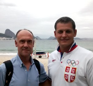 José Luis Garcia Portugal e Djordje Visacki Sérvia praia de Copacabana - Rio 2016 (Foto: Leonardo Filipo)