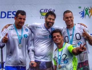 Fernando Fernandes, Caio Ribeiro, Fernando Rufino Cowboy na Ocean Sprint durante a 5ª etapa da Canoagem Oceânica