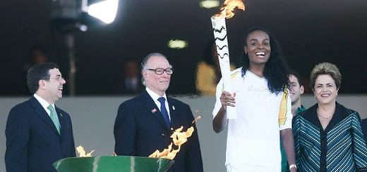 Chegada da chama olímpica no Brasil
